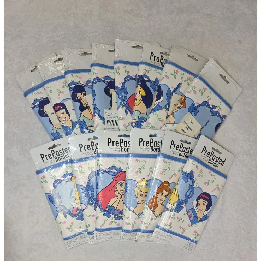 1 Vtg Disney Pretty Princess Blue Wallpaper‎ Border #27121 PrePasted 5YD x 6.75